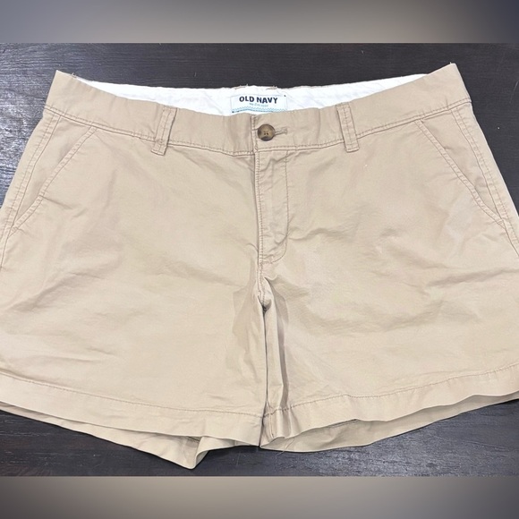 Old Navy Size 10 Regular Khaki Light Tan Cotton Shorts - Picture 1 of 6